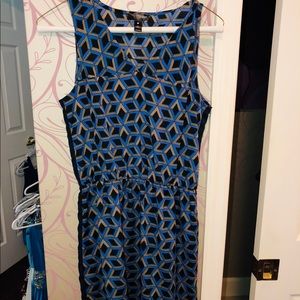 Work appropriate blue patterned dress XS!